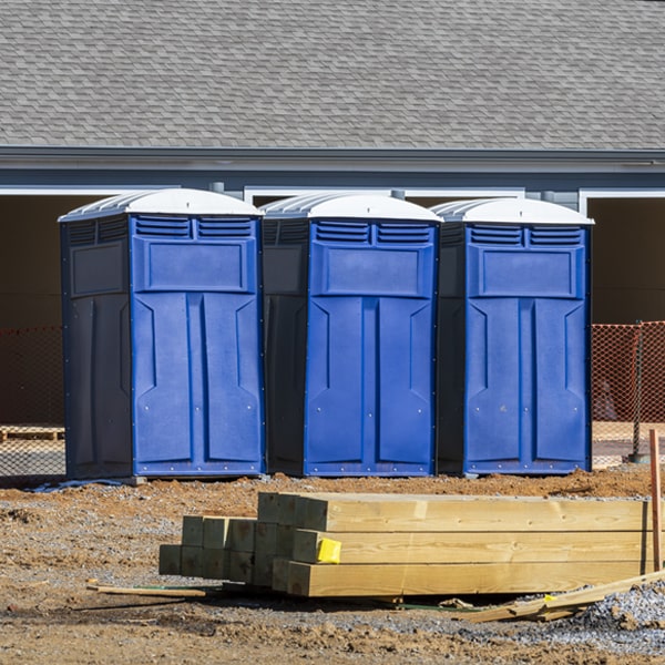 how can i report damages or issues with the portable restrooms during my rental period in Bainbridge